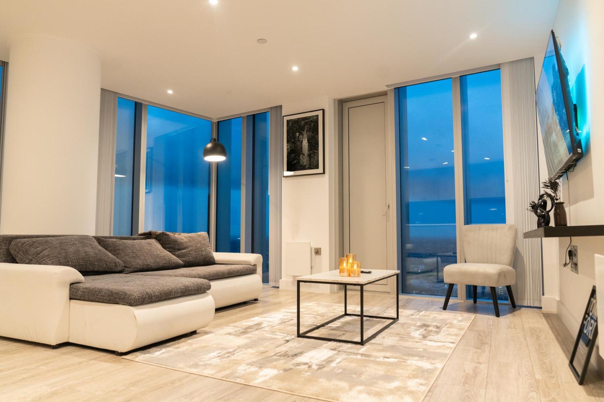 Luxury 2 Bed Penthouse With Stunning Views In Manchester City Centre Eksteriør billede